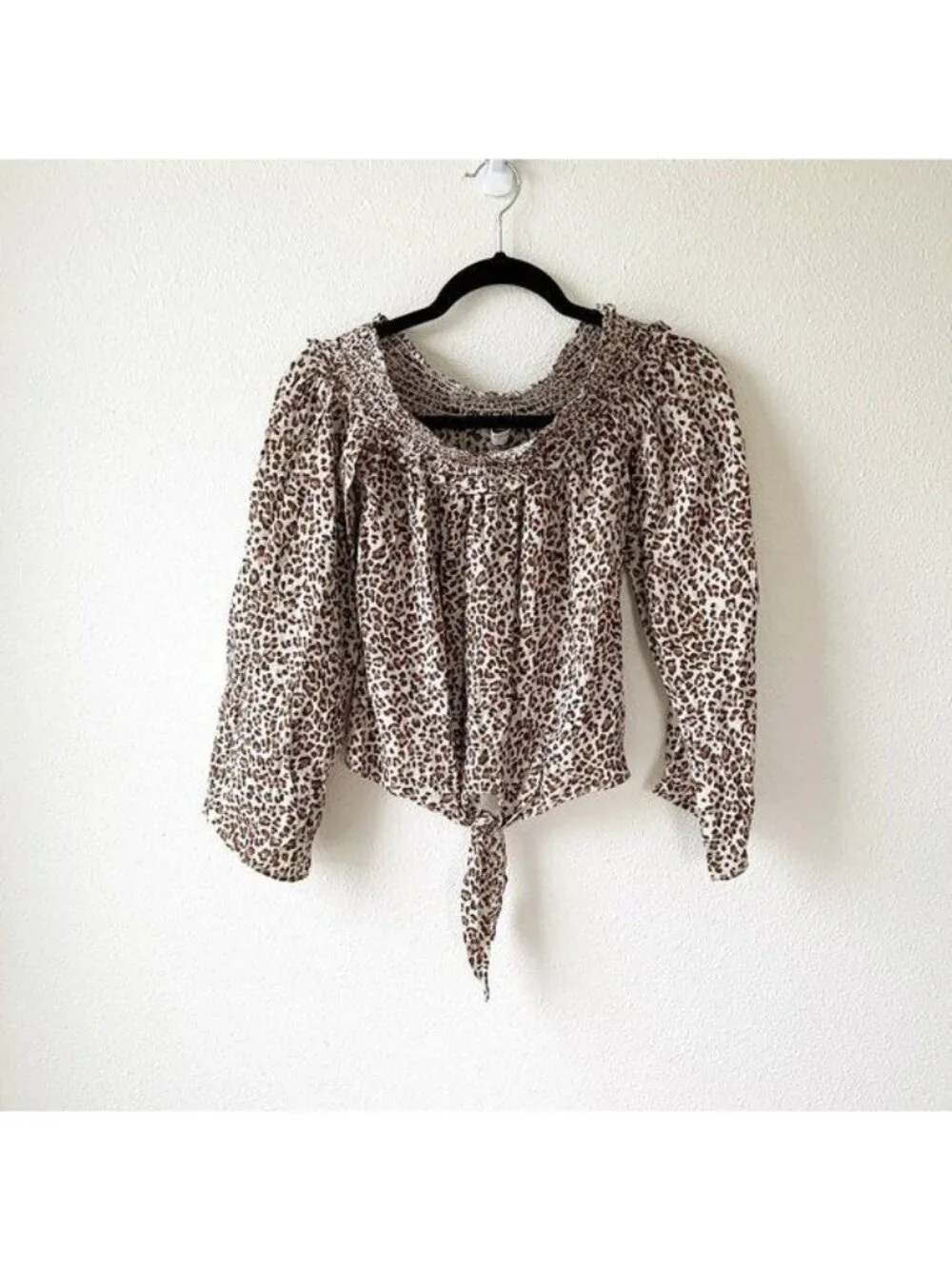 Free People Movement Beige Smocked Off The Shoulder Top S